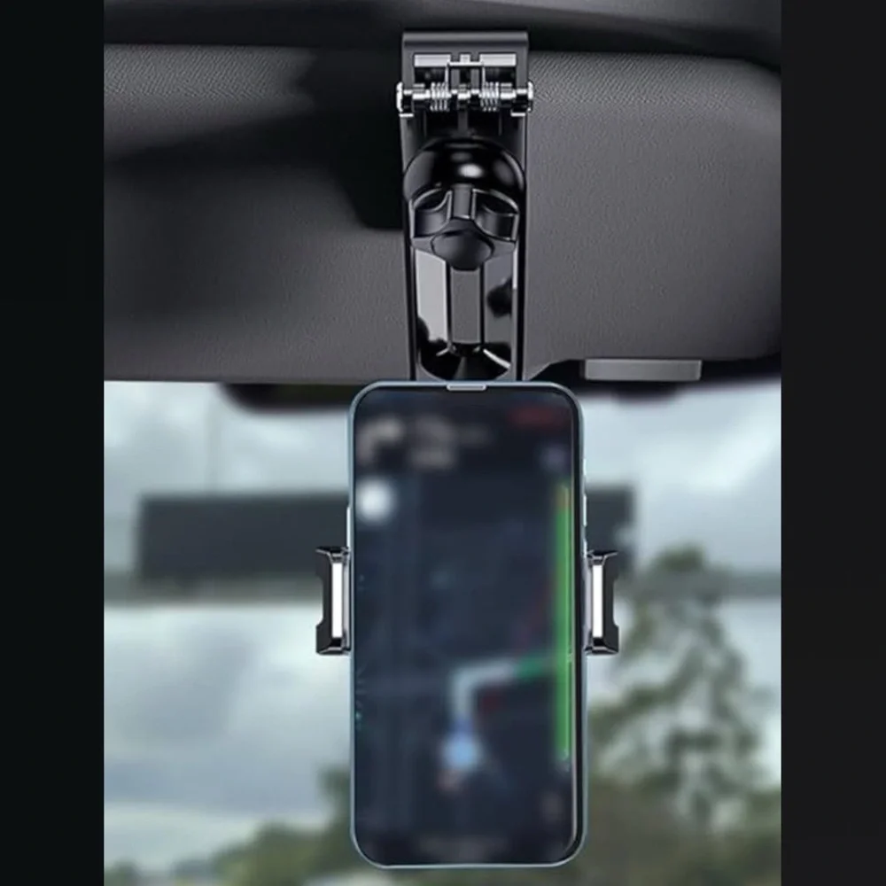 New Black 360° Rotatable Sun Visor Phone Mount Holder for Car